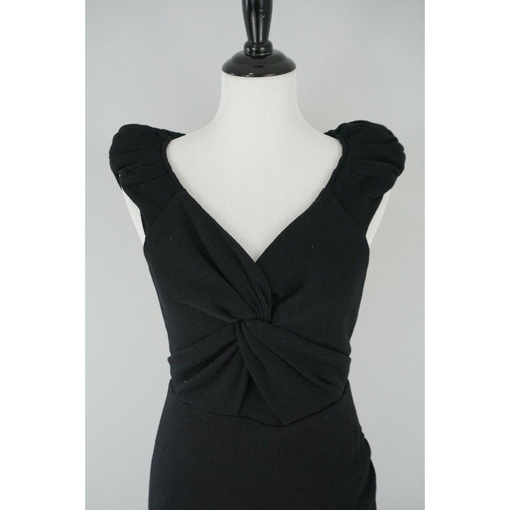 Leifsdottir Anthropologie Black V-Neck Wool Dress - Picture 3 of 4